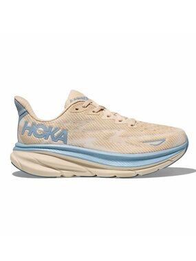 Hoka One One Women's Clifton 9 Running Shoe - Beige Light Blue Size 8.5